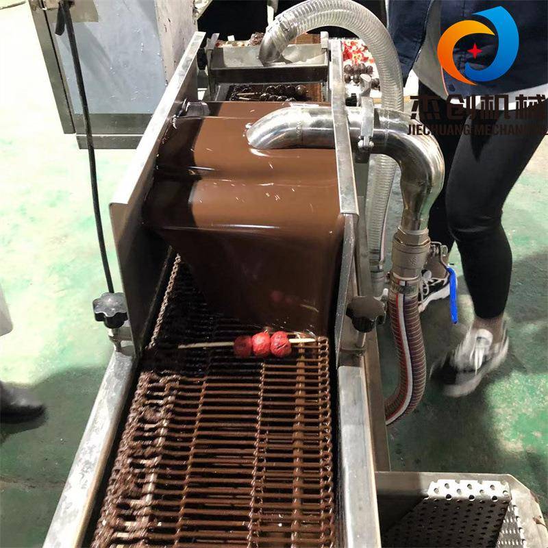 带签产品裹巧克力机器 可单双面裹涂的上浆机 冰激凌产品涂层设备