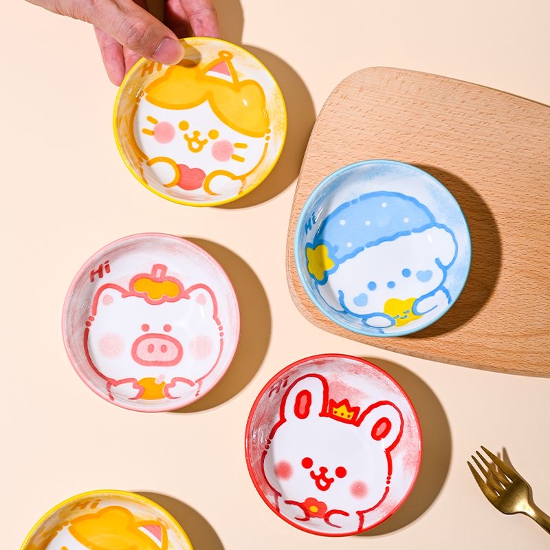 哲予卡通陶瓷蘸料碟小碟子