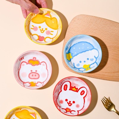 哲予卡通陶瓷蘸料碟小碟子