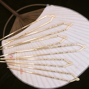 格格间原创金色复原唐风u簪发簪子简约百搭盘发饰头饰汉服复古风