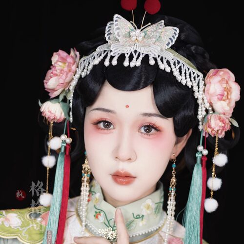 格格间发带戏曲风汉服头饰