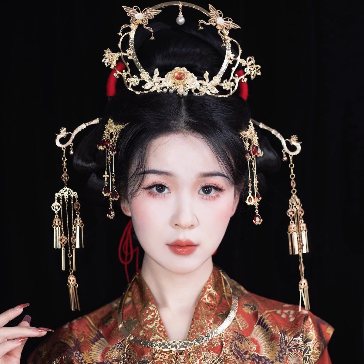 宝石流苏发簪发冠格格间