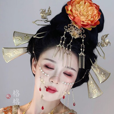 格格间原创【燕云】保色铜异域风舞姬唐风游戏同款汉服发饰面帘