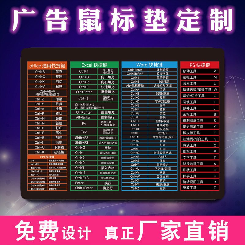 厂家鼠标垫定制logo 订做广鼠标垫/贴/腕垫