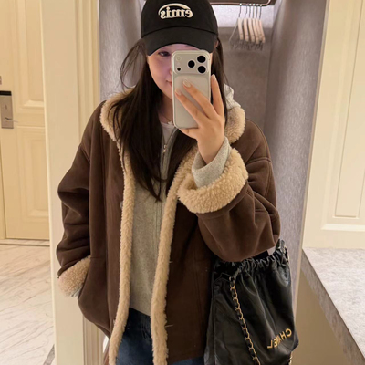 HERE‘S-羊毛水洗过很软补单款羊毛外套（含100羊毛）(冬上新)256