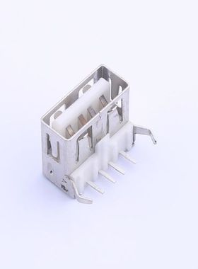 USB-U212-BWS   Type-A 母座 AF90°弯插 白胶 平口有后盖 铁壳