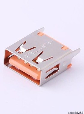 916-162A1113Y10210   母座 直插 大电流弯脚无边铜壳PBT橙色/5A