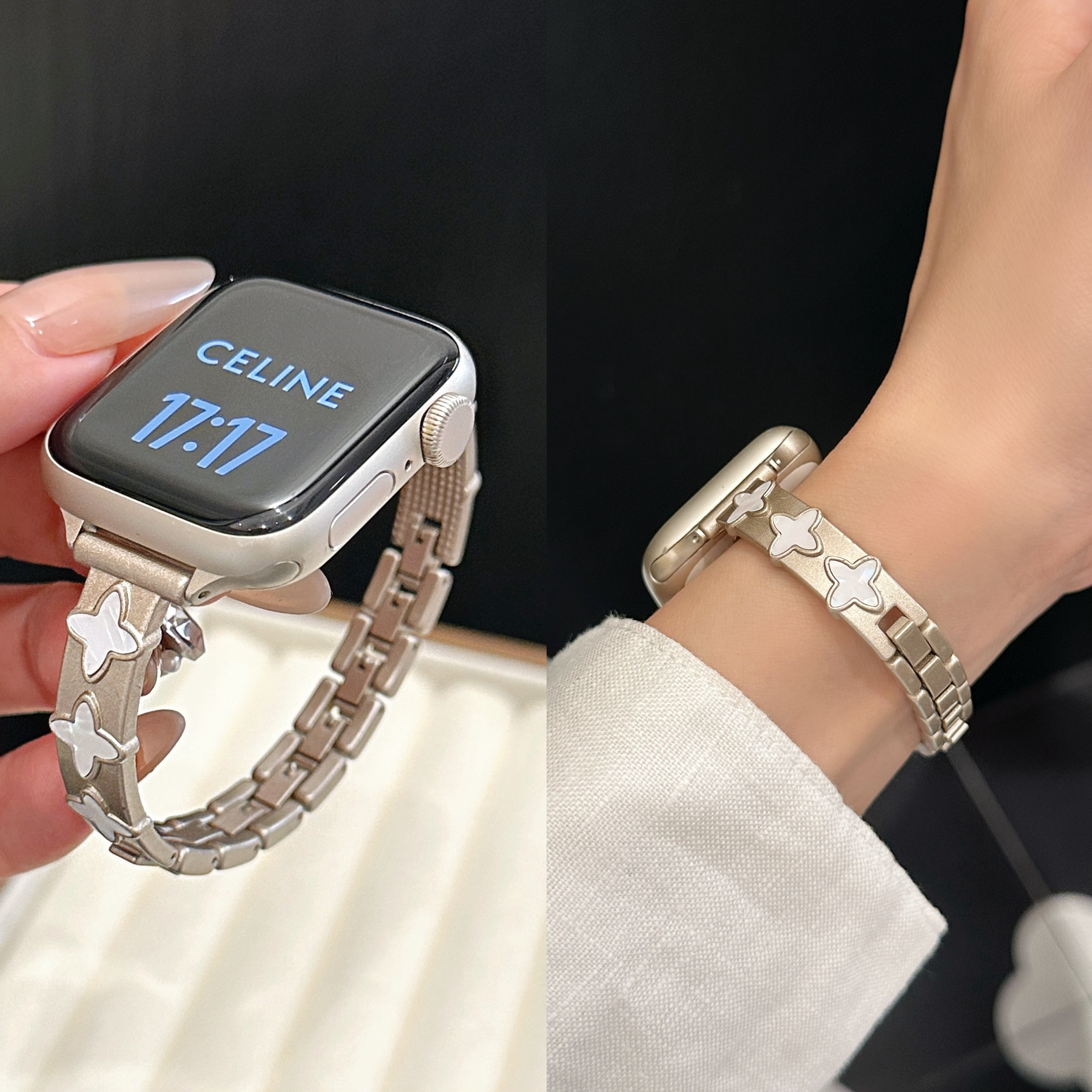 适用iwatchS10手表带高级感小米手环9/8pro星芒手镯红米手表腕带