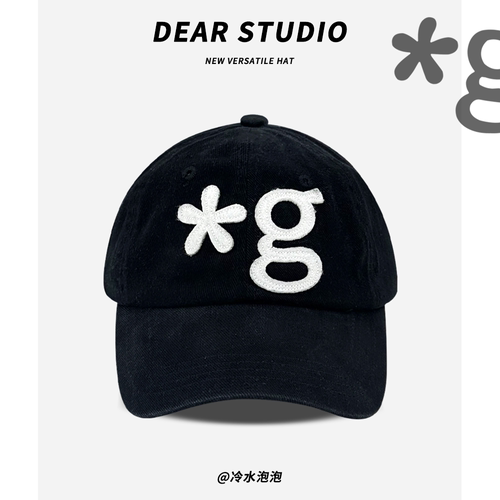 棒球帽韩系ins男女春夏弯檐字母