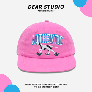 小众设计斑点狗字母刺绣平檐鸭舌帽子女2026新款春夏遮阳棒球帽潮