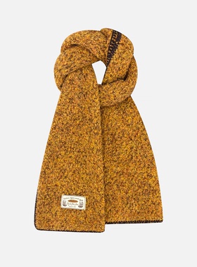 高级氛围感缝边针织围巾女冬季2025新款加厚保暖学生情侣护颈围脖