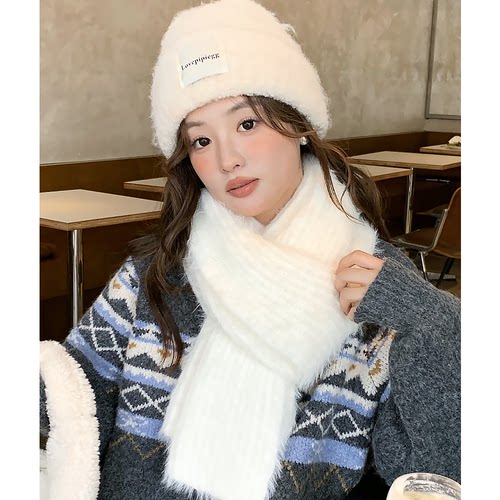 秋冬毛绒韩版女纯色保暖高级感