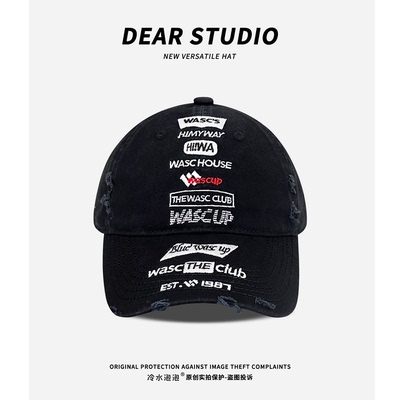 棒球帽街头嘻哈男女夏季弯檐字母
