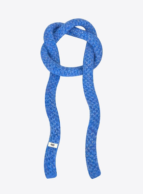 韩版ins蓝色显白细窄长条针织围巾女秋冬季拍照氛围感百搭围脖潮