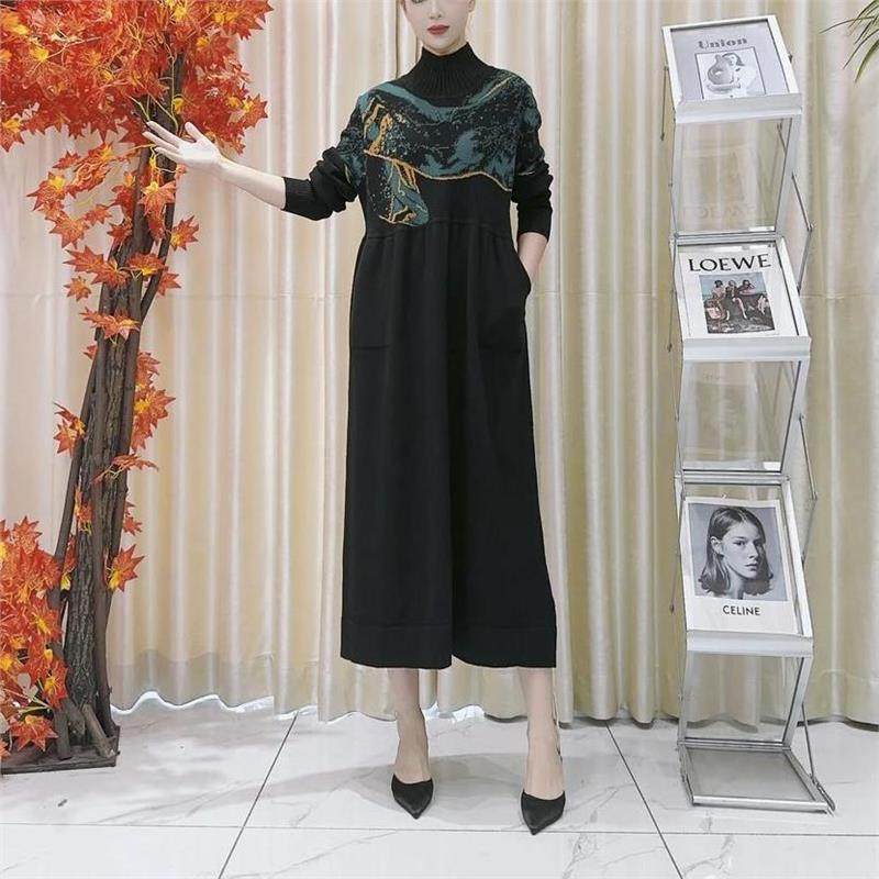 2026黑绿刺绣设计款气质秋冬轻奢针织连衣裙时尚复古,女装/女士精品,连衣裙,淘宝优惠券,粉丝福利购,淘宝优惠卷