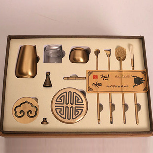 纯铜香炉香道打香篆工具套装空熏杯檀香香粉香篆炉隔火沉香熏香炉
