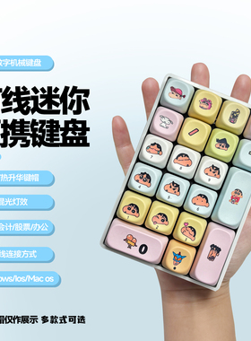 复客狮F21有线数字小键盘迷你混光计算办公财务会记便携机械键盘