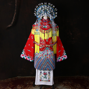 戏曲女蟒袍 京剧贵妃皇后凤冠霞帔 好绉团凤女蟒秦腔皇姑公主戏服