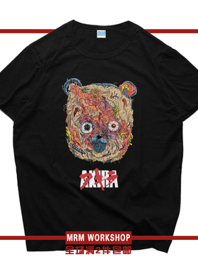 Akira 阿基拉 大友克洋 吃药 药丸科幻未来风美潮纯棉T恤短袖