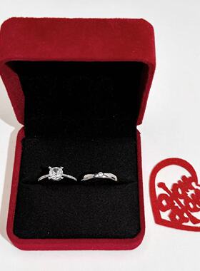 莫桑石戒指 仿真婚戒对戒结婚婚礼用道具情侣戒指奢华男女高级感