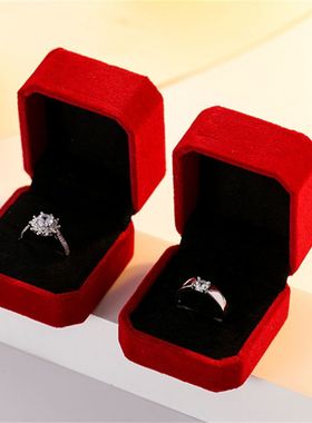 仿真莫桑钻戒结婚一对高级婚礼仪式假戒指开口可调节情侣求婚对戒