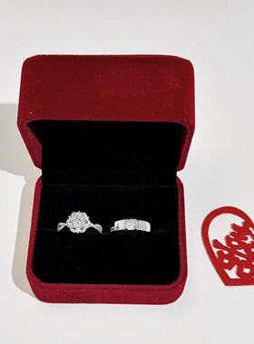 莫桑石戒指 仿真婚戒对戒求婚订婚奢华男女备婚交换仪式情侣戒指