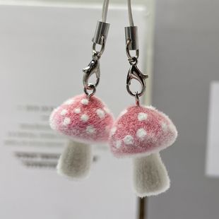 2025爆款新款潮玩植绒小公仔手机挂绳包包挂件记号蘑菇DIY配件
