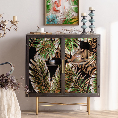 乐奇工贸轻奢储物钢化玻璃彩绘