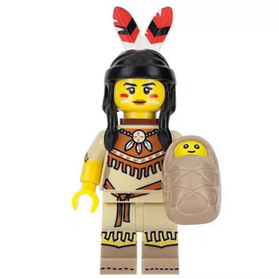 LEGO乐高积木人仔71011抽抽乐第15季部落妇女 #5 印第安母子 原封