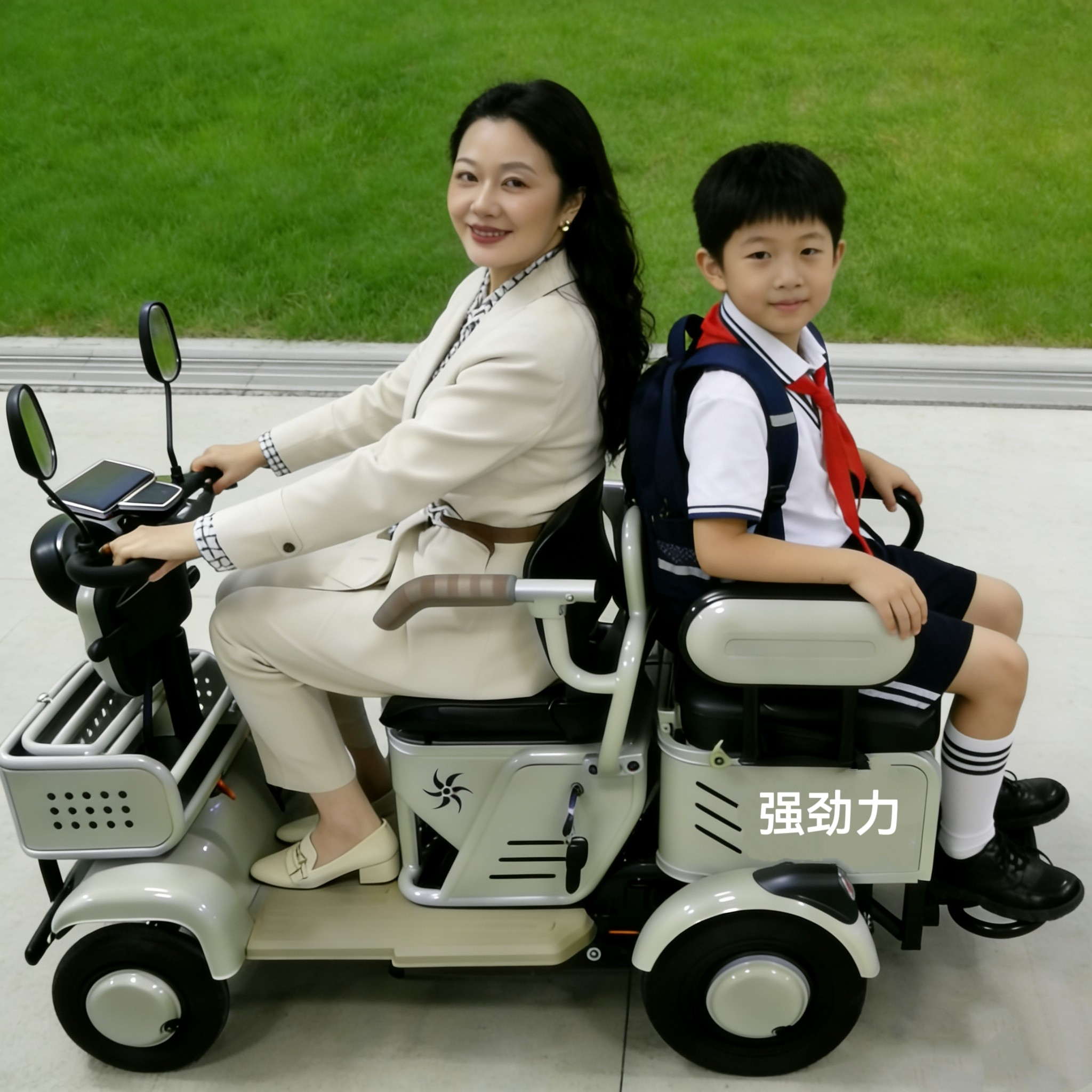 新款带斗客货款电动四轮轮车家用小型老人代步车老年人接送孩子