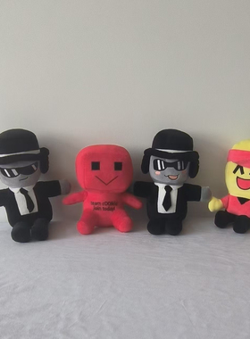 跨境新品roblox plush可爱黑色西装人公仔Chance Plush毛绒玩具