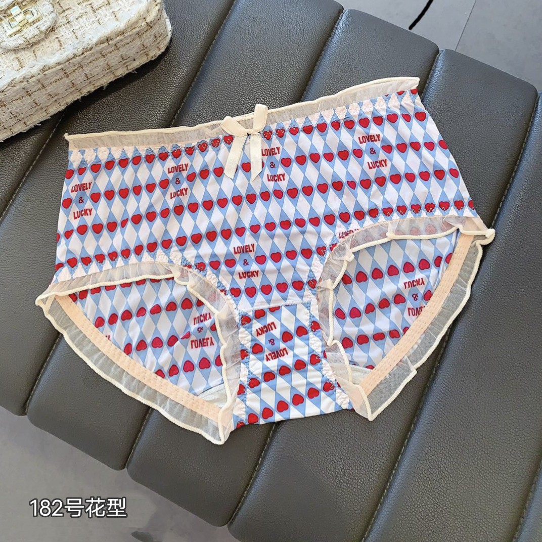印花女士三角内裤胖妹妹高弹底裤