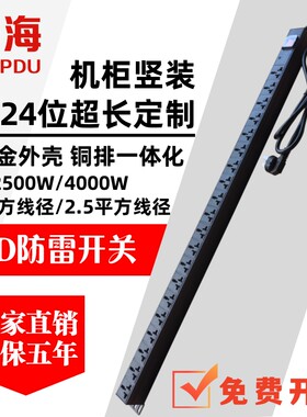 科海机柜电源插座10/12/16/20/24位10A16A开关防雷超长定制接线板