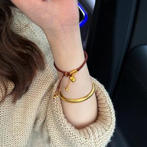 黄金葫芦手链女999足金转运珠编织流苏2025本命年红手绳蛇年礼物