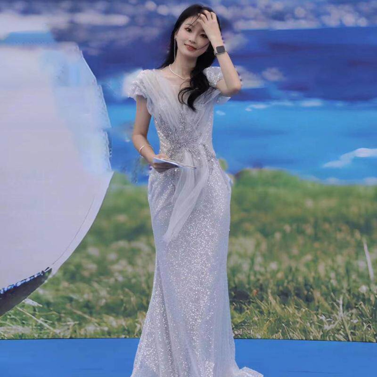 朱雀记鱼尾晚礼服女高级感2026新款亮片生日18岁成人礼裙宴会名媛图片