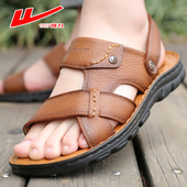 透气皮凉鞋 回力头层牛皮男士 正品 潮流男士 凉鞋 真皮软底休闲沙滩鞋