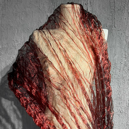 不规则压褶皱欧根纱水光裙子布料