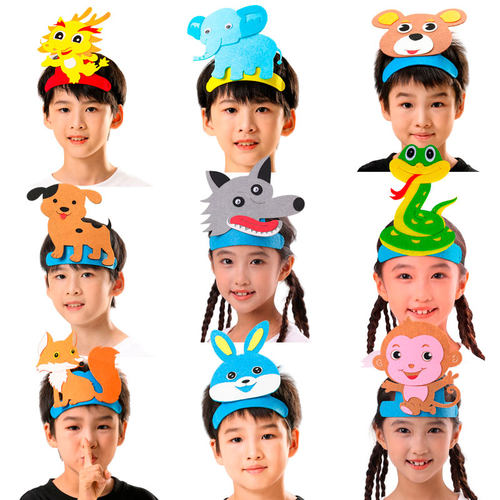 动物头饰大象小熊猩猩狐狸帽子