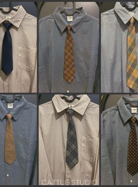 cattle赵大牛 vintage拯救衬衫万搭领带 日风英式格子免系领带