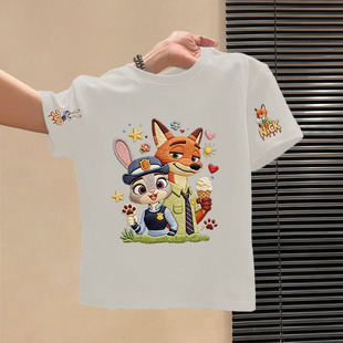 疯狂动物城男童短袖t恤纯棉儿童帅气男宝运动上衣韩国女童夏装潮