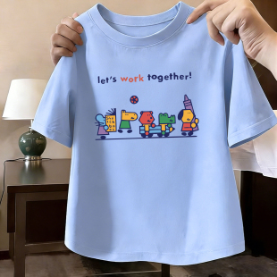 男童短袖t恤2026新款夏季痞帅风卡通半袖上衣帅气男孩纯棉夏装潮