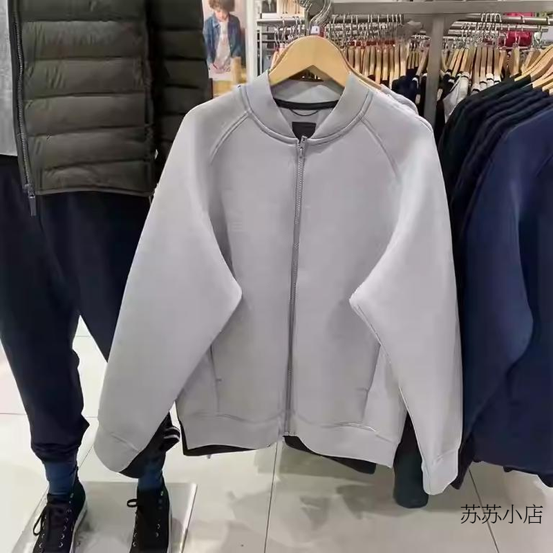 苏苏家！男士春季高弹力太空棉棒球领运动宽松休闲夹克卫衣459264