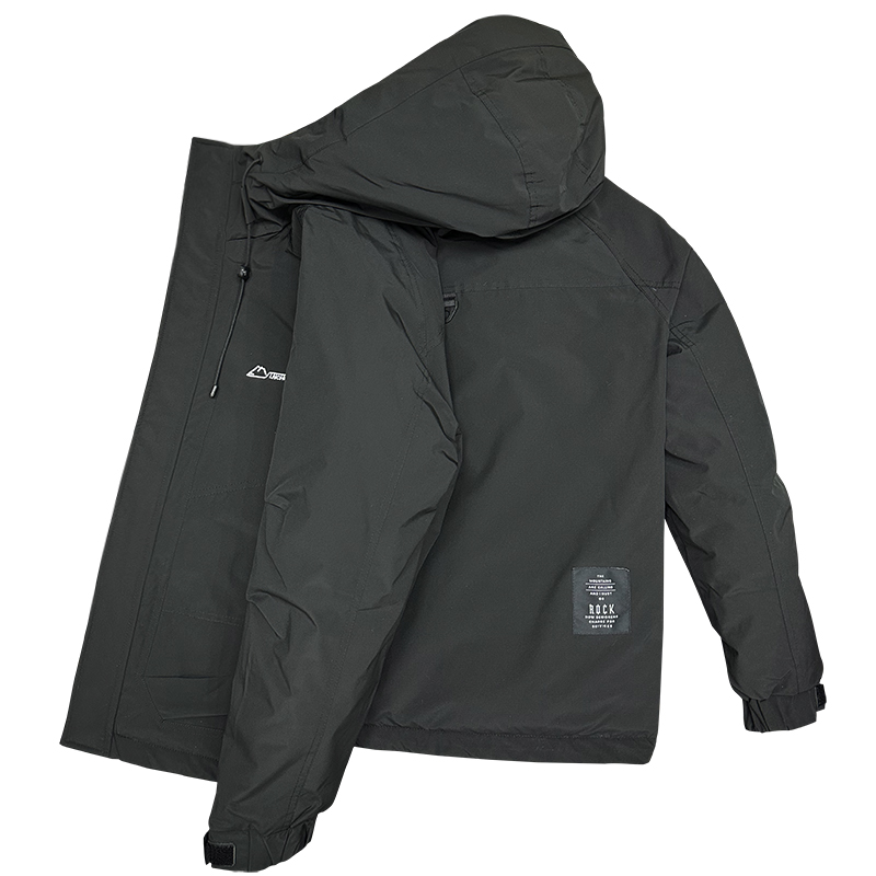 男装羽绒服 冬装外衣休闲时尚防寒保暖短款连帽国标鸭绒羽绒外套