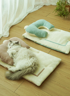 猫咪狗狗秋冬宠物睡垫猫窝狗窝睡觉专用垫子冬季保暖可拆洗枕头床