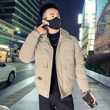C301B-MF22-P138控178可斜卸毛领冬季PU皮棉服保暖棉衣潮男外套3，男装棉衣，电商C301B