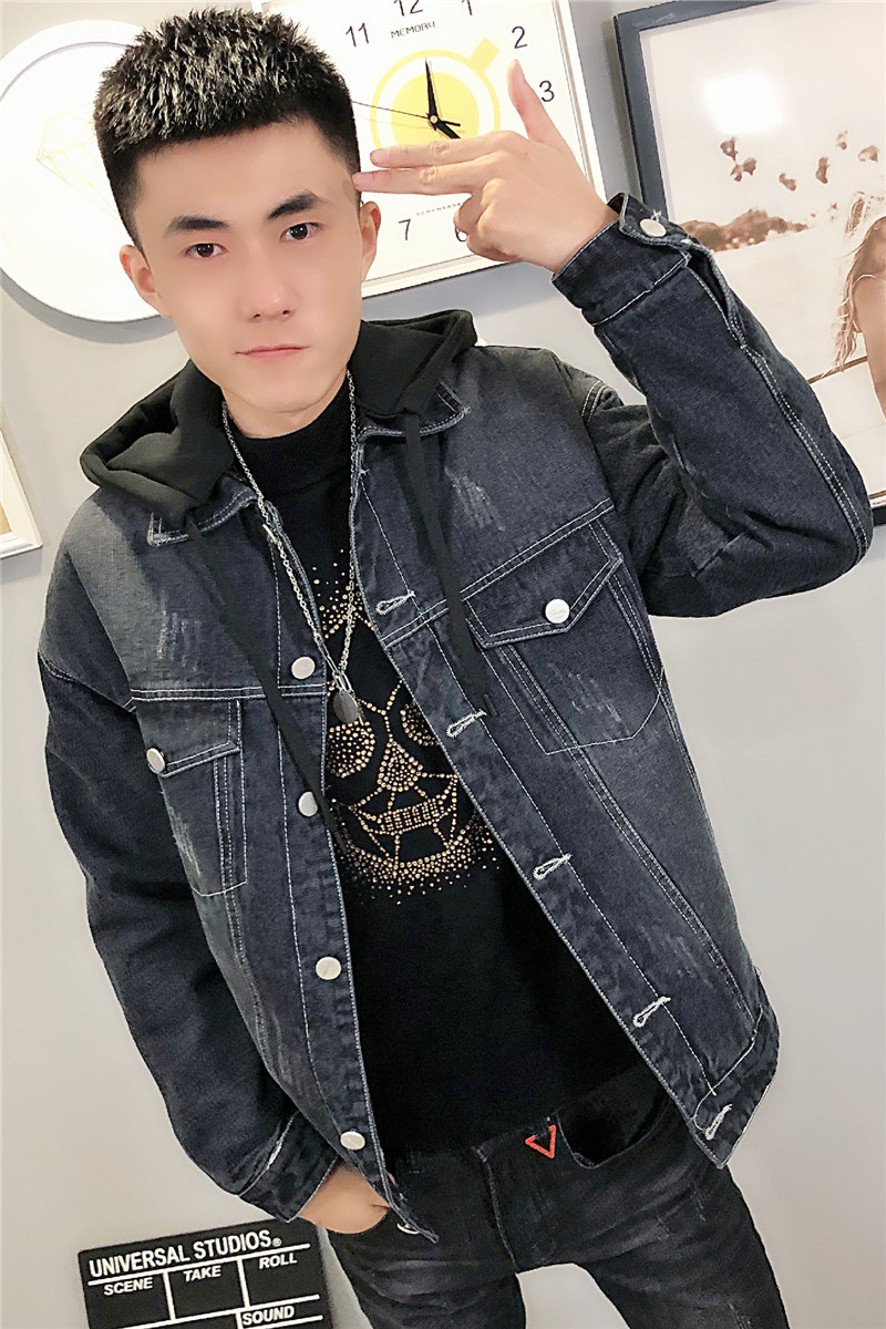 3可卸帽子水洗牛仔衣加绒棉服社会小伙男棉衣外套C301B-NZ09-P120,男装棉衣,电商C301B