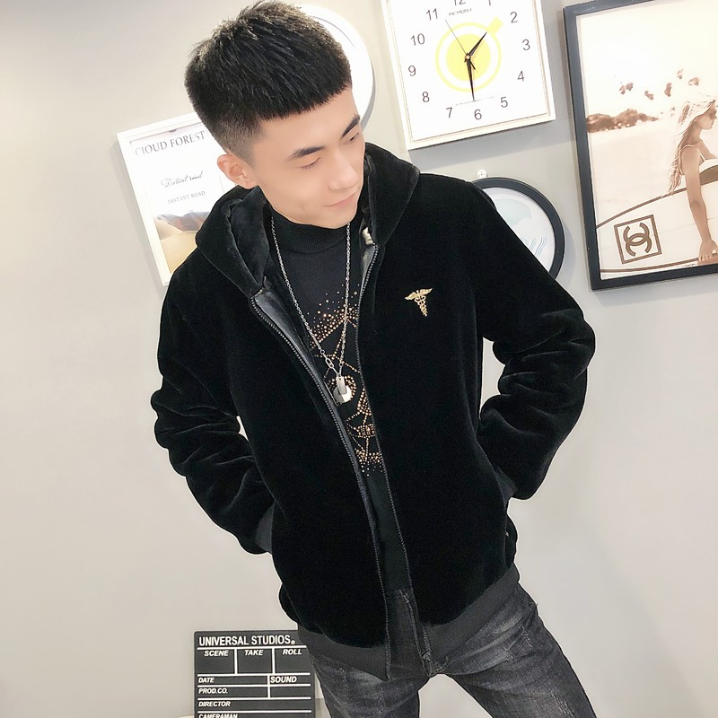 3仿皮草加绒棉服社会小伙加厚帅气男棉衣保暖外套C301B-PC01,男装棉衣,电商C301B