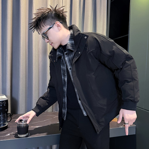 101B-MF209-P138控178冬季千鸟格假两件棉服社会棉衣网红男外套1图片