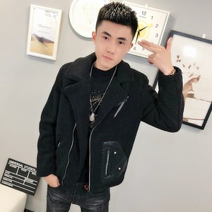 3羊羔毛棉服社会小伙加厚男棉衣斜拉车外套C301B-YG01图片