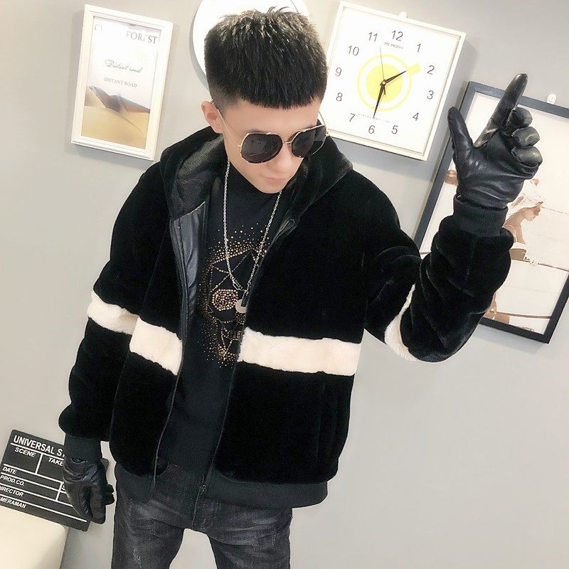 3撞色仿皮草加绒棉服社会小伙加厚男棉衣保暖外套C301B-PC02,男装棉衣,电商C301B